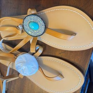 Embellished Tan Sandals